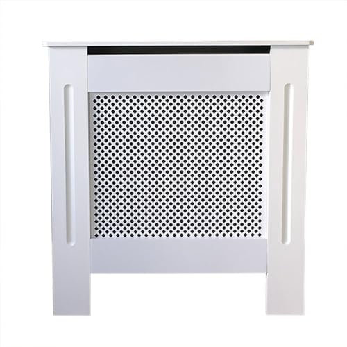 Jack Stonehouse Radiator Cover Traditional Diamond Slat MDF Wood Cabinet, White Mini