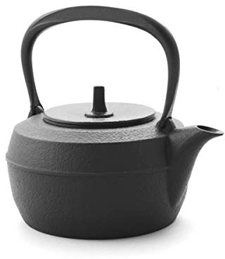 Japanischer Tetsubin, Wasserkessel Gusseisen TSURI, Iwachu. 1,1 l, schwarz. Original. Für Elektro-, Gas-, Induktions-Herd