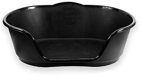 YöL Black Plastic Pet Bed Heavy Duty Waterproof Cat Dog Basket Large Comfortable Re-usable