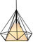 iDEGU Pendelleuchte, Vintage Hängeleuchte Metall Lampenschirm in Diamant-Form mit Stoffschirm E27 Pendellampe für Schlafzimmer, Wohnzimmer, Küche, Ø 25 cm, Schwarz