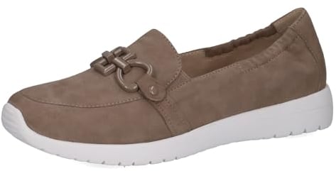 CAPRICE Damen Slipper aus Leder Bequem, Braun (Mud Suede), 39 EU