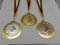 Fanshop Lünen Angeln 3 Stück Medaillen aus Große Stahl 70mm Gold Angler Fische mit Alu Emblem, 50mm - Gold, Silber, Bronce - mit Medaillen-Band - (9302)