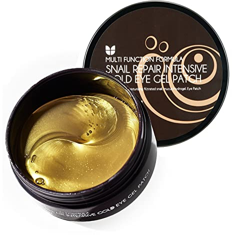 [Mizon] Maschere Occhi con Oro 24K ed Estratto di bava di Lumaca (30 paia) Cerotti al collagene per occhiaie. Maschere Idrogel per Occhi, Anti Rughe, idratanti (Snail Repair Gold Eye Gel Patch)