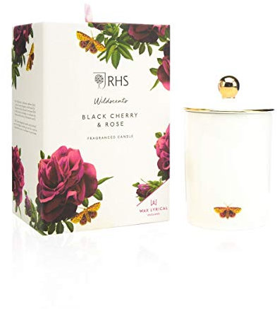 Wax Lyrical Ceramic Candle #w/f Ceramic Black Cherry & Pink Large White