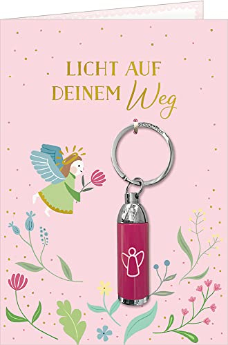 Grußkarte - Licht auf deinem Weg (Engel): mit Taschenlampe