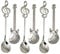 Maydahui Lot de 6 cuillères à café en acier inoxydable 304 pour guitare