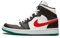 Air Jordan 1 Damen Mid, Schwarz/Universität Rot-Weiß-Grün, 40 EU