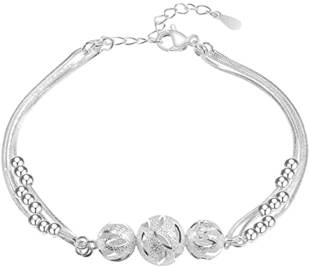 QianSiLi Armband Silber 925 Damen Schmuck, Geldgeschenke Geburtstag Frauen, Beste Freundin Geschenke Geburtstag,Armband Mädchen,Geschenke für Frauen Omar Freundin