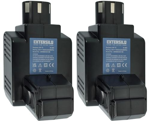 EXTENSILO 2X Batterie Compatible avec Hilti Te 5 A Outil électrique (4000 mAh, NiMH, 24 V)