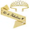60. Geburtstags Tiara, 60 & Fabulous Geburtstags-Krone Schärpe Set, 60 geburtstag deko für 60. geburtstag frauen alles Gute zum 60. Geburtstagsgeschenk, Partyzubehör (Gold)