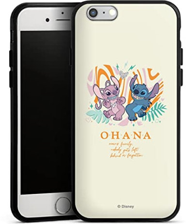 Silikon Hülle kompatibel mit Apple iPhone 6 Case schwarz Handyhülle Lilo & Stitch Offizielles Lizenzprodukt Disney