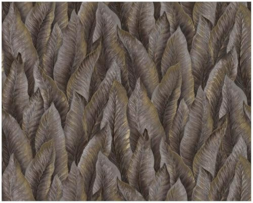 EDEM Präge Tapete 420ST26 heißgeprägte Vliestapete leicht strukturiert mit floralen Ornamenten glitzernd braun blass-braun gold silber 10,65 m2