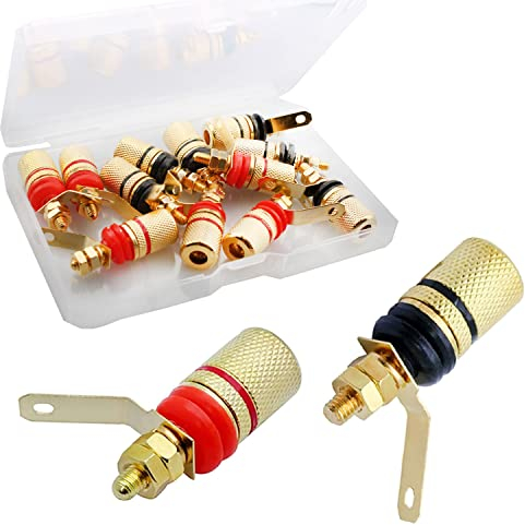RUNCCI-YUN 12PCS 6 pair Speaker Terminal Binding Post Banana Plug Socket Connector 4mm banana socket
