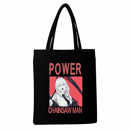 westtrend Kettensäge Mann Umhängetasche Japanische Anime Tote Große Unisex Kapazität Bedruckte Segeltuchtasche