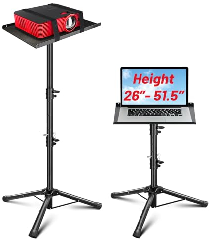 CAHAYA Projector Tripod Stand Laptop Stand Portable Projector Laptop Stand Multifunctional DJ Rack Stand with Adjustable Height for Outdoor Movies, Computer, Book, DJ Equipment CY0331