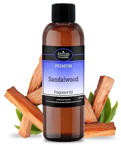 Sandalwood Fragrance Oil 100ml, Room Fragrance Oils for Candle Making Wax, Great for Aromatherapy Humidifier Oils, Candle Fragrance Oil for Soy Wax, Scented Oil for Burners, Perfume Oil