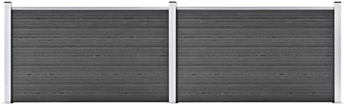 Camerina Zaunelement Set WPC 353x105 cm Schwarz Zaun Sichtschutz Zaunelemente Sichtschutz Gartenzaun Aus Metall Sichtschutz Garten
