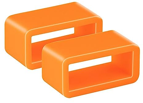 Taffstyle 2 Stück Uhren Armband Schlaufen Ersatzschlaufen Ersatz Ring Uhrenarmbänder Silikon Silikonuhr Armbanduhr Sport Uhr Farbige Sportuhr Set Orange Herren 20mm
