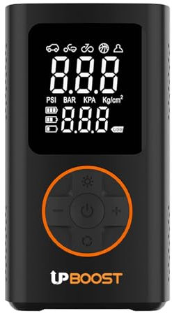 UPBOOST Eco 2.0 | Smart Portable Tyre Inflator | 5200mAh Battery, 3.0'' Screen & 150PSI | Cordless Rechargeable Tyre Pump Air Compressor | Bike Pump For Tyres, Car,Bikes & Balls | Car accessories