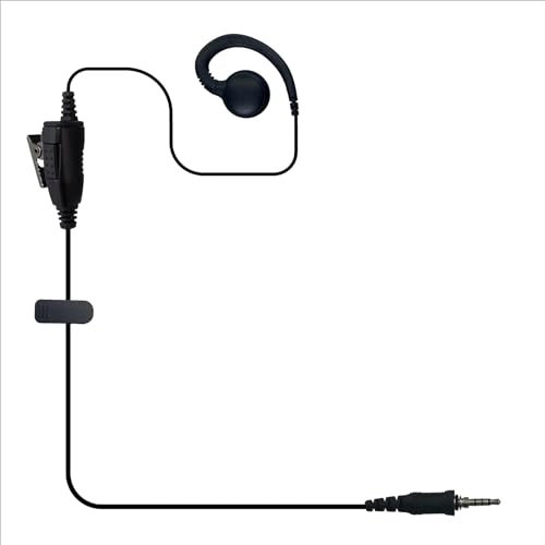 MONICONA C-Form Kabelgebundener Ohrbügel Kopfhörer Headset PTT Mikrofon für Motorola EVX-S24 Yaese VX-6R FT-270R Icom IC-4300L IC-M25 Standard Horizon HX320 HX210 HX40 HX890
