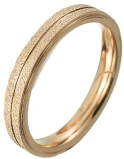 ANAZOZ Damen Ringe Edelstahl, Damenring Personalisiert Eheringe Größe 49 (15.6) Mattierter Ring Breit 3 mm mit Nut