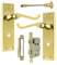 DISCOUNT HARDWARE UK Victorian Scroll Brass Door Handle Set with Lock and Key for Bedroom, Bathroom, External Door