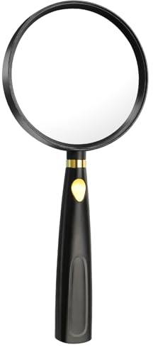 QIYILE Lupe Handlupe 5-fache Leselupe Bruchsicherer 90 MM Lupen für Senioren Kinder Zeitungen Lesen Insekten Hobbybeobachtung