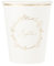 Artifetes Générique - 8 GOBELETS Carton BAPTÊME VÉGÉTAL Or 255ML CRÈME