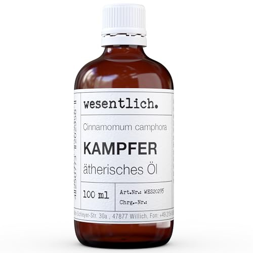 wesentlich. Kampferöl - ätherisches Öl - 100% naturrein (Glasflasche) - u.a. für Duftlampe und Diffuser (100ml)