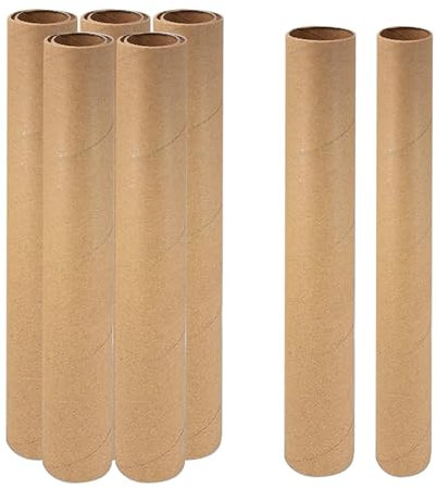 12 Stück Papprollen Bastelrollen 40x3,5cm und 40x4,5cm Runde Bastel Cardboard Tube Craft Rolls für DIY, Kreative Handarbeit und Kunstprojekte