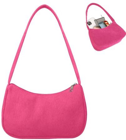 YHUIKXIN Schultertasche Damen Kleine Tasche Umhängetasche Vintage Handtasche Teenager Mädchen Shoulder Bag Frau Mini Bag für Frauen Dating Reisen Party (Rosarot)