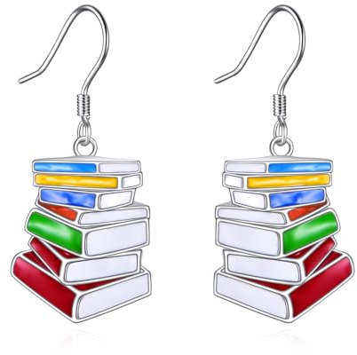 POPLYKE Teacher Student Dangle Earrings Sterling Silber Buch Ohrringe für Frauen Schmuck Geschenk