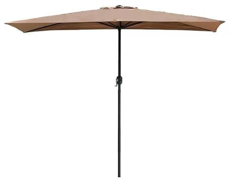 Demi-parasol mural de balcon avec fonction inclinable, parasol semi-circulaire pour extérieur, protection UV, auvent en polyester imperméable, mécanisme à manivelle, 2,4 x 1,2 m