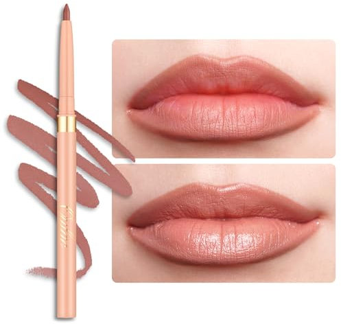 OULAC Matita Labbra Marrone Opaco, Lipliner Impermeabile Dura 12 Ore +, No-Transfer, Altamente Pigmentate, Liscio, per Contornare le Labbra, Vegan (L03) Naked Liner