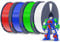 SUNLU PLA+ Filament 1.75mm 4KG, PLA Plus 3D Drucker Filament, Stärker belastbar, Neatly Wound,4 Spool 3D Druck PLA+ Filament, Maßgenauigkeit +/- 0.02mm,Weiß+Rot+Grün+Blau