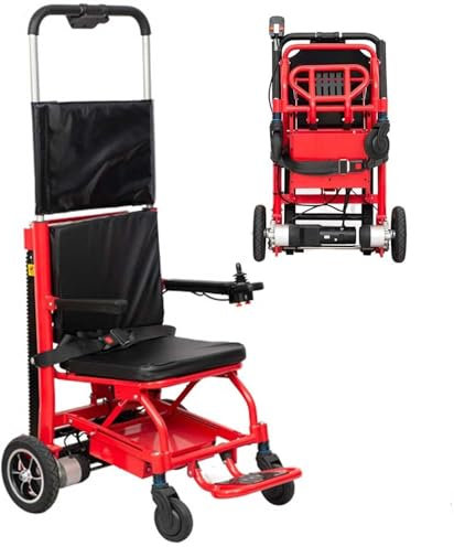 UYSELA Silla de Ruedas Eléctrica de Escalera de Escalada, Elevador de Escaleras Eléctrico Plegable para Subir y Bajar Escaleras para Discapacitados y Ancianos