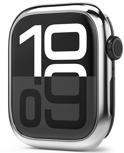 Ringke Bezel Styling Kompatibel mit Apple Watch 10 46mm Hülle, Bezel-Rahmenring Schutzfolie Klebefolie Kratzfest Edelstahl Schutzhülle - 46-01 (ST) Silver