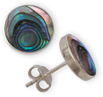 Fly Style Ohrstecker Silber 925 - Abalone Muschel Ohrstecker - Ohrringe mit Paua Muschel - Perlmutt Schmuck