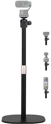 Desktop Webcam Stand, 18-inch Heavy-Duty Webcam Tripod Holder Compatible with Insta360 Link 2/Link 2C/Link PTZ 4K Webcams and X4 X3 X2 Action Cameras