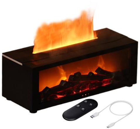 Diffusore di fiamma - Umidificatore da scrivania senza acqua, diffusore di fragranze con telecomando | Diffusore di aromi per caminetti a fiamma con LED a 7 colori, umidificatore per diffusore di arom