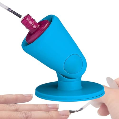 Silicone Nail Polish Holder - Soft Rubber Nail Polish Bottle Holder | Portable Anti-Spill Nail Polish Holder Stand | Untippable Nail Polish Storage Organiser for Salon(Blue)