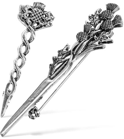 CATIEBYE 2stücke Vintage Schottische Distel Broschen Aus Rostfreiem Elegante Anstecknadeln Für Herren Und Damen Modischer Anzug Kleidungsschmuck Einfach Zu Befestigen Langlebig