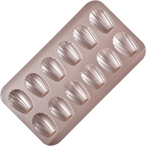 Vobumix Mini Plateau De Cuisson pour Madeleines, Moule en Étain en Acier Inoxydable, Mini Moule À Gâteau, Poêles À Biscuits Antiadhésives, Poêle À Biscuits en Métal pour Bonbons Au Chocolat