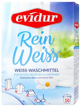 Evidur Gardinen Reinweiss 600 g – Spezial Waschmittel für Gardinen & Feinwäsche | Schonende Reinigung, Strahlend Weiß & Hygienisch