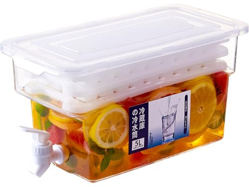5L Dispensador De Bebidas Con Grifo, Dispensadores De Agua, Refrigerador, Hervidor Frío Jarra De Agua Para, Recipiente De Agua De Fruta De Limonada Para De De Fruta