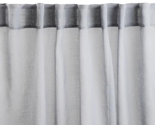 HOMLA Gardine ADI Grau mit Pompons 140x250cm Leichte Pflege Skandinavischer Stil