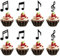 36 Pcs Music Note Cupcake Toppers Black Glitter Music Note Party Decorations for Themed Party Rock Concert Theme Baby Shower Wedding Birthday Cake Decorations Supplies, 4 Styles