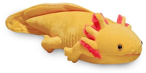 ACTOYS Axolotl Plüschtier, Axolotl Kuscheltier, Plüschfigur, Plüschspielzeug, Weiches Kuscheltier, Ausgestopfte Tiere Deko Geburtstag, Weihnachten, Neujahr, Ostern Geschenke Kinder (Gelb 45cm)