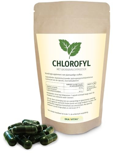 Chlorophyll 540 Kapseln - Pflanzenkraft aus Maulbeerblättern und Baobab-Fruchtpulver - Vitalstoff-Formel für Balance und Wohlbefinden, ohne Zusatzstoffe, laborgeprüft, vegan. (540 stück (1er Pack))