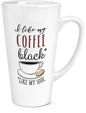I Like My Coffee Black Like My Soul 17oz Large Latte Mug Cup